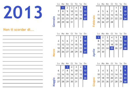 Calendari annuali 2013