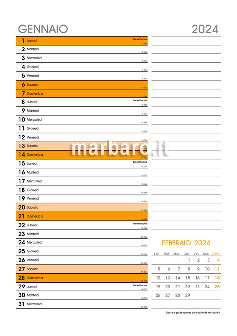 Calendario 2024 Con Il Numero Delle Settimane E Dei Giorni