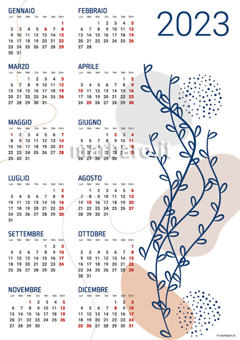 Calendario digitale 2023 modelli di disegno vettoriale