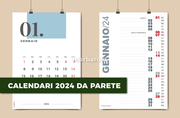 Calendario 2024 da parete in PDF stampabile: scarica gratis ora