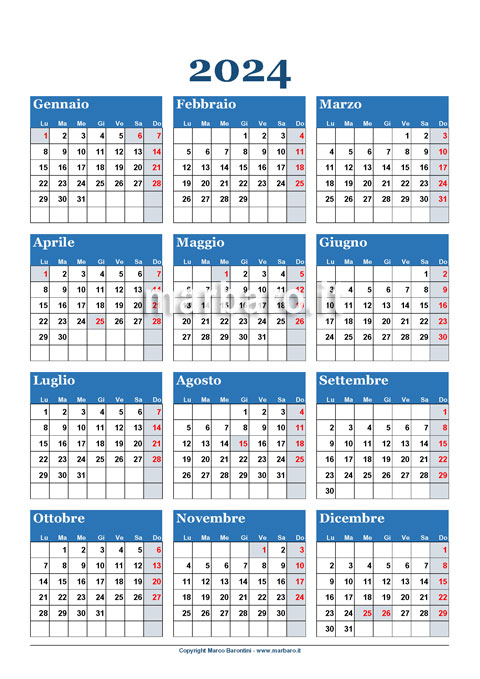 Calendario da tavolo 2024 annuale da stampare, calendari da tavolo 2024