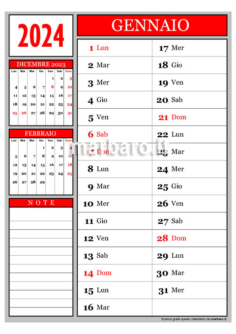 calendario 2024 + planner trimestrale da scaricare gratis